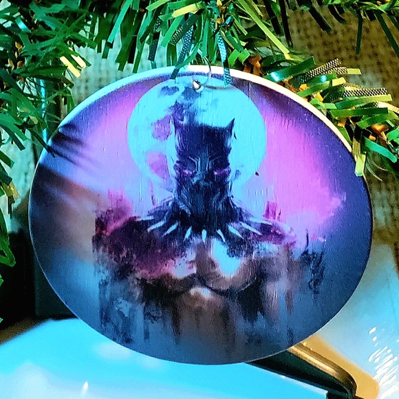 *HAPPY HOLIDAYS* 4 Black Panther Ornaments/Bag Tags/Keychains! Hand-painted Wood - Picture 2 of 6